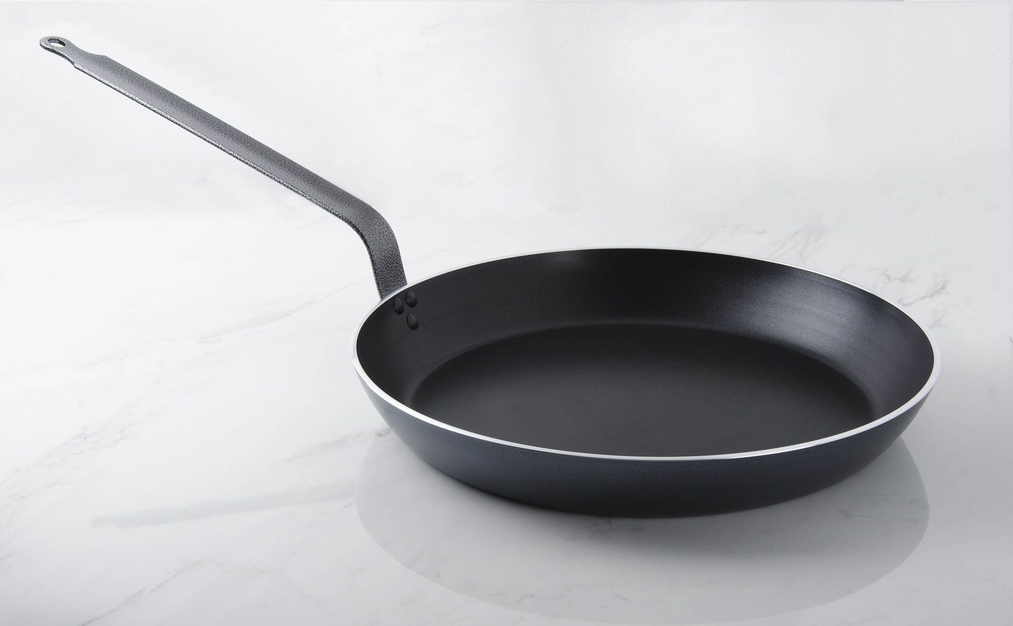 Poêle à frire 50 cm en tôle acier pro induction 3 mm coupe