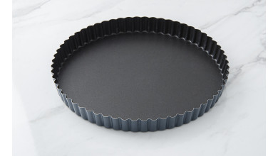 Tourtière cannelée Exopan fond fixe - Diamètre 24 cm