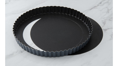 Tourtière cannelée Exopan fond mobile - Diamètre 24 cm