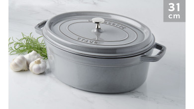 Cocotte Staub Gris graphite ovale 31 cm