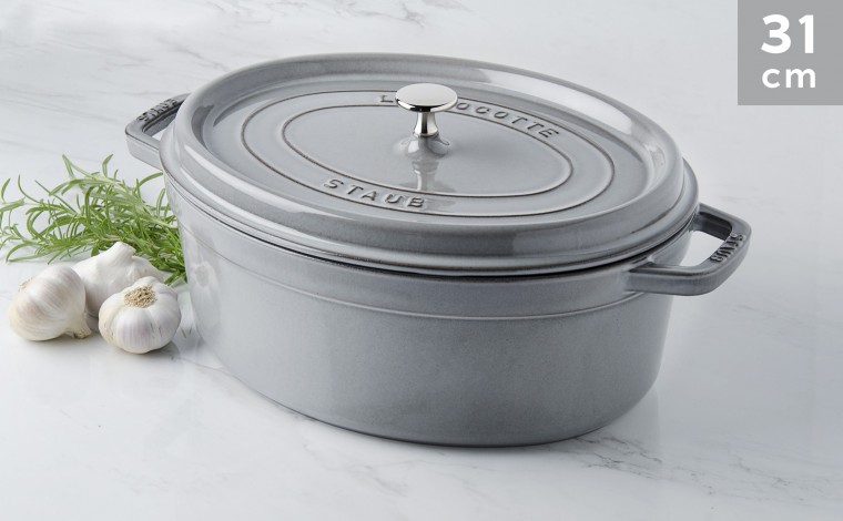 Cocotte Staub Gris graphite ovale 31 cm