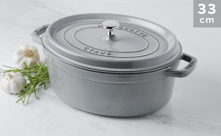 Cocotte Staub Gris graphite ovale 33 cm