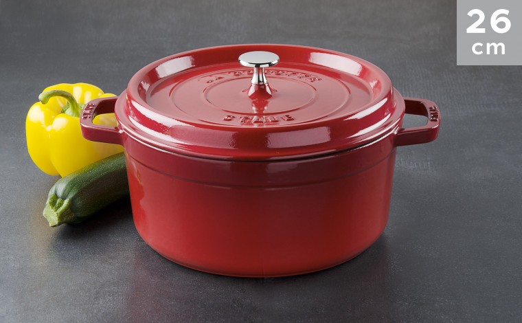 Cocotte Staub Cerise ronde 26 cm