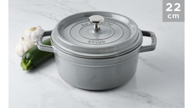 Cocotte Staub Gris graphite ronde 22 cm