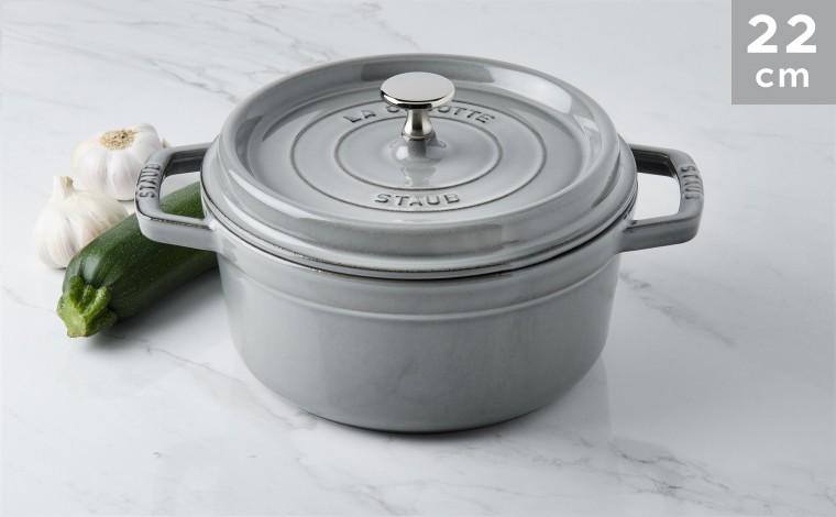 Cocotte Staub Gris graphite ronde 22 cm