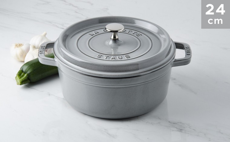 Cocotte Staub Gris graphite ronde 24 cm