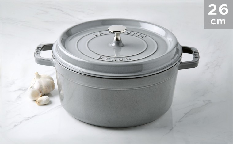 Cocotte Staub Gris graphite ronde 26 cm