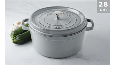 Cocotte Staub Gris graphite ronde 28 cm