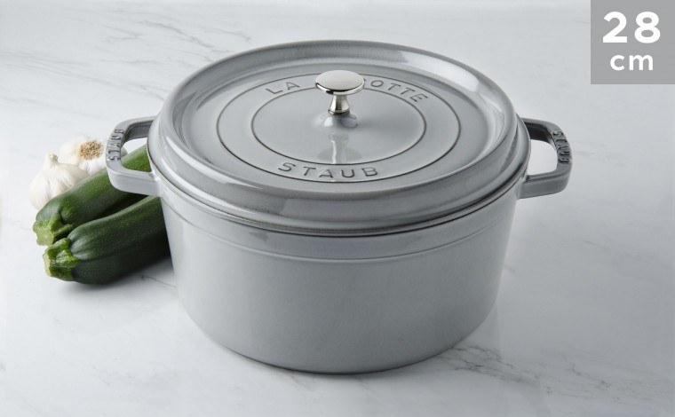 Cocotte Staub Gris graphite ronde 28 cm