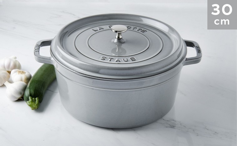 Cocotte Staub Gris graphite ronde 30 cm