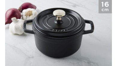 Cocotte black cast iron 16 cm