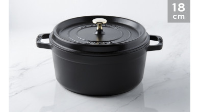 Cocotte black cast iron 18 cm