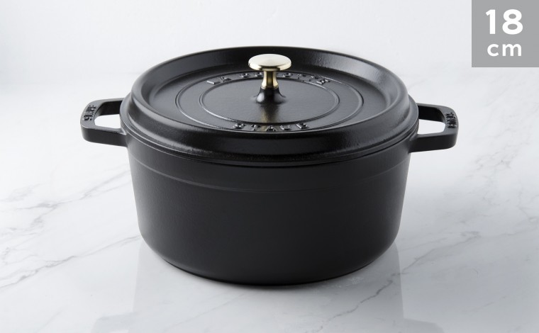 Cocotte black cast iron 18 cm