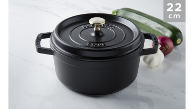 Cocotte black cast iron 22 cm