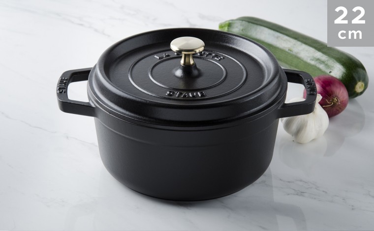 Cocotte black cast iron 22 cm