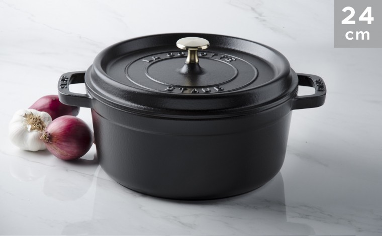 Cocotte black cast iron 24 cm