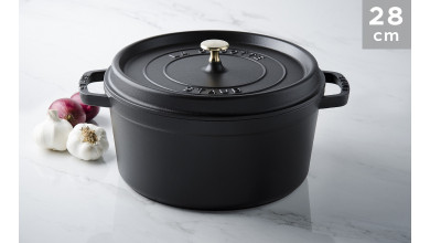 Cocotte black cast iron 28 cm