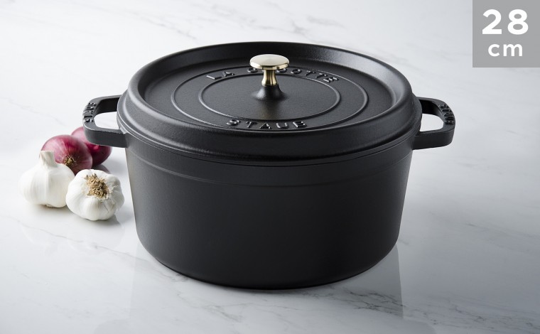 Cocotte black cast iron 28 cm