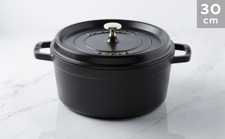 Cocotte black cast iron 30 cm