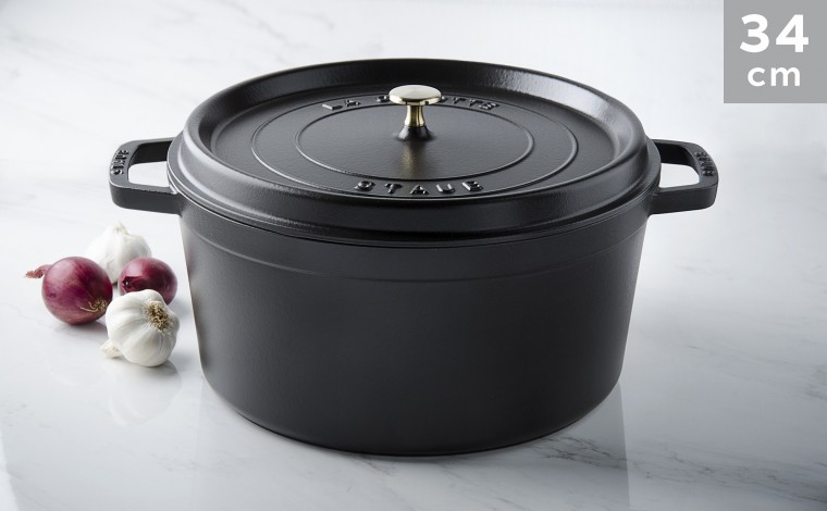 Cocotte black cast iron 34 cm