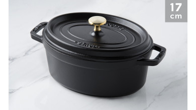 Cocotte oval black cast iron 17 cm