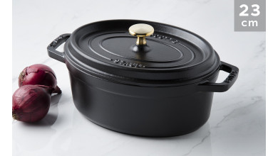 Cocotte oval black cast iron 23 cm