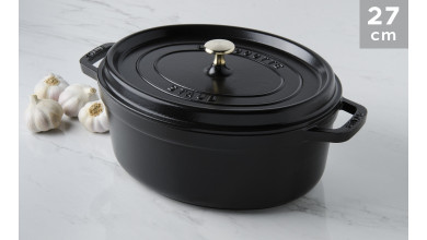 Cocotte oval black cast iron 27 cm