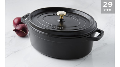 Cocotte oval black cast iron 29 cm