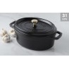 Cocotte oval black cast iron 31 cm