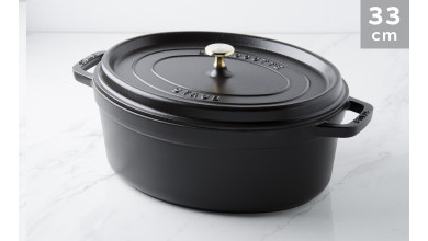 Cocotte oval black cast iron 33 cm