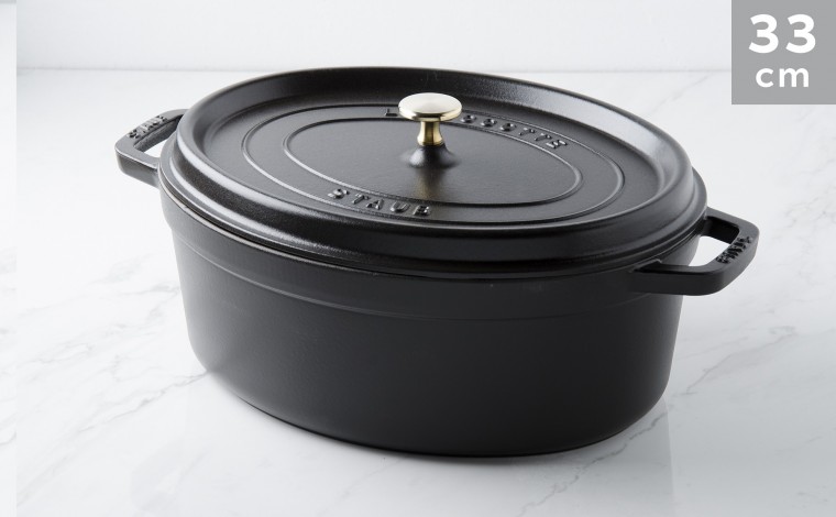 Cocotte oval black cast iron 33 cm