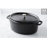 Cocotte oval black cast iron 33 cm