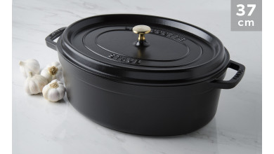 Cocotte oval black cast iron 37 cm