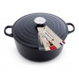 Cocotte round black cast iron 34 cm
