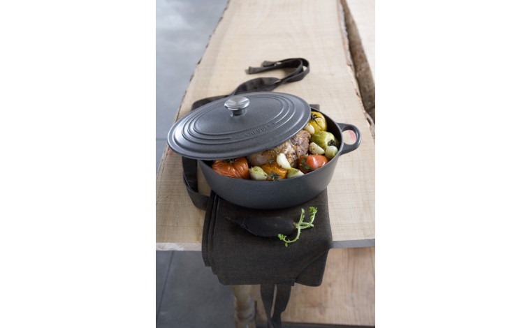Cocotte Le Creuset en fonte noire ronde 34 cm