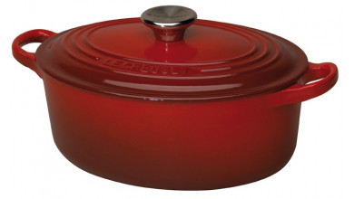 Cocotte oval cherry cast iron 29 cm