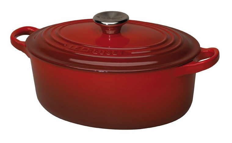 Cocotte oval cherry cast iron 31 cm