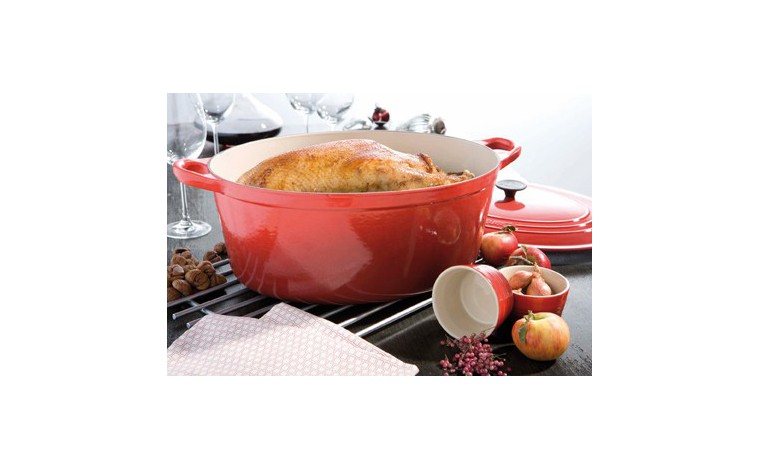 Cocotte Le Creuset en fonte cerise ovale 40 cm