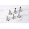 Box of 6 fluted stainless steel sockets
