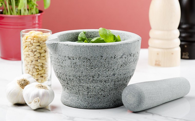 Granite mortar and pestle