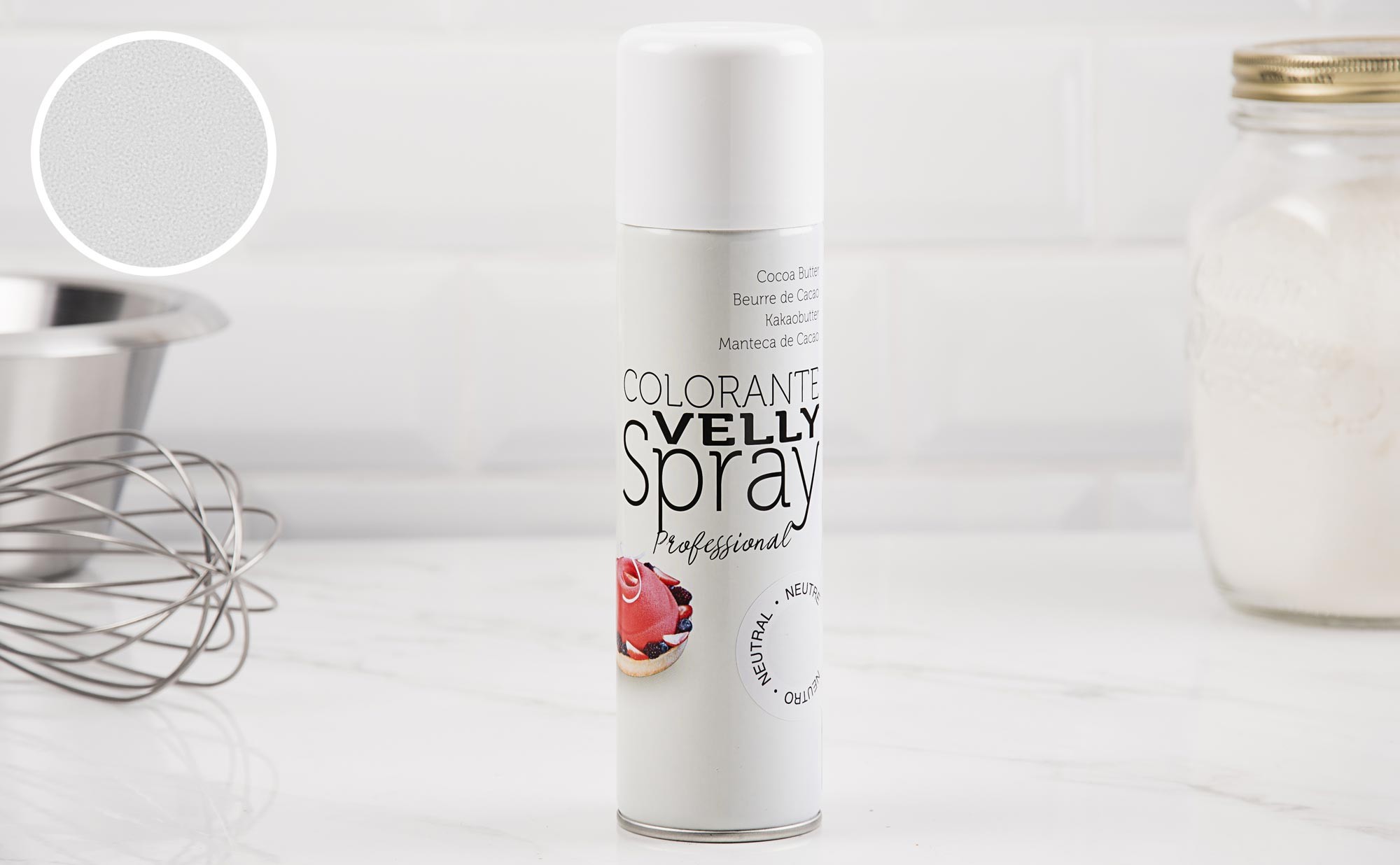 Spray Velours Blanc pour Entremets - Velly Food Pro 250ml