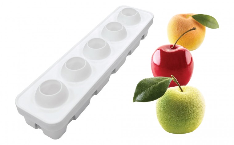 Moule silicone fruits pomme, cerise et pêche Silikomart professionnel