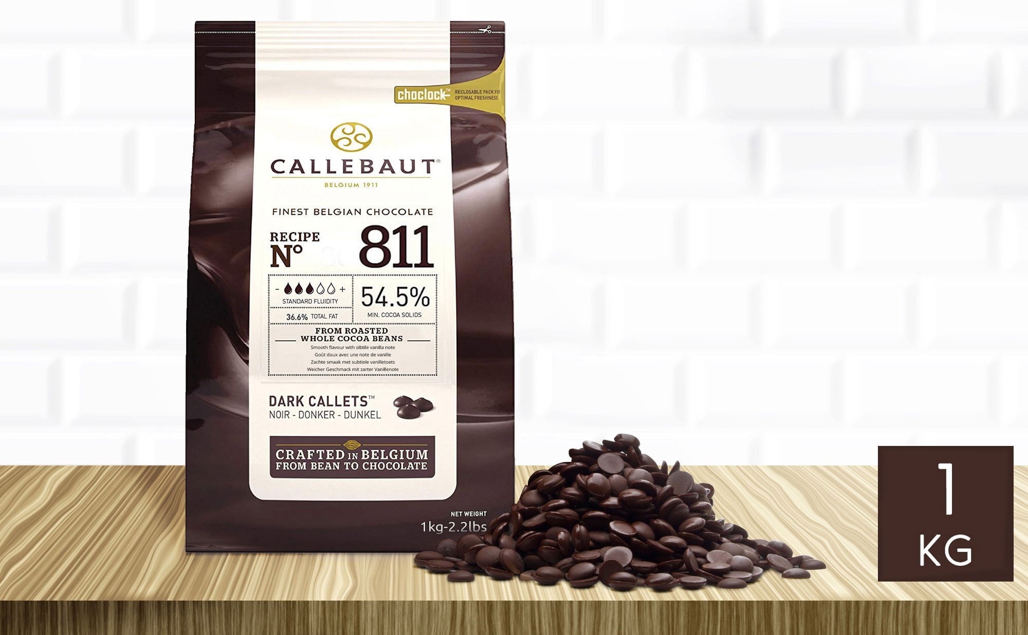 Chocolat de couverture lait Callebaut 400g, 1kg ou 2,5 kg