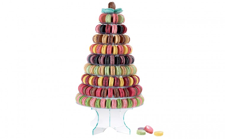 Pyramide macarons 10 plateaux amovibles