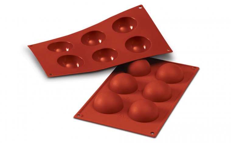 Silicone mould 6 half spheres - 6cm