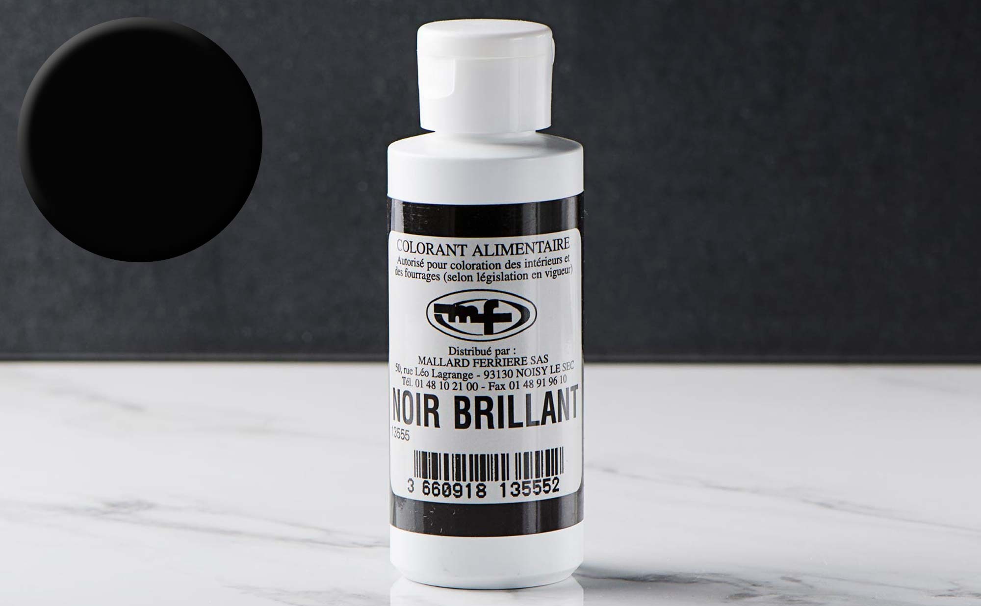 Colorant alimentaire noir brillant liquide hydrosoluble professionnel 5225  - Couleur Noir - Contenance 1 L - Pâtisserie - Parlapapa