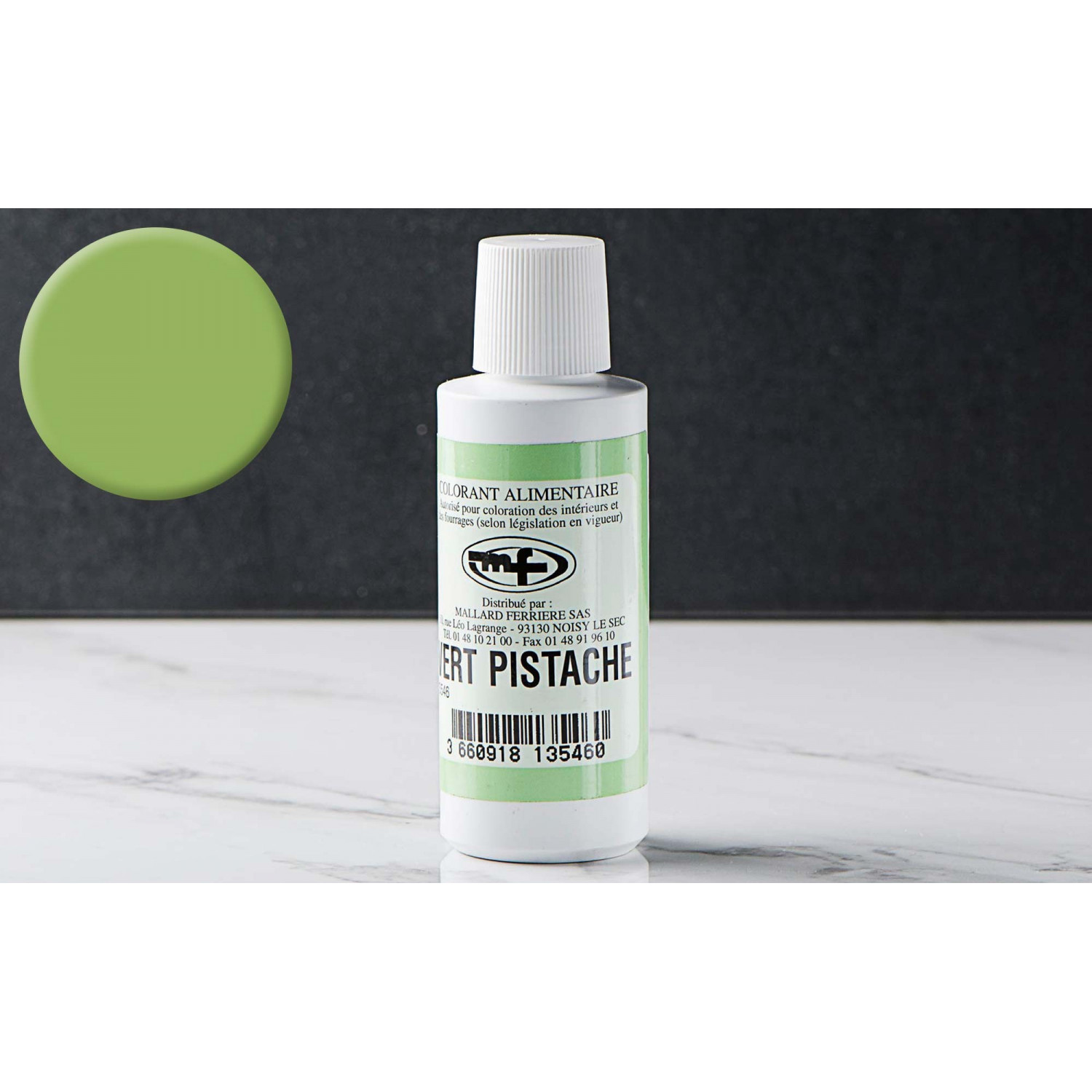 Colorant alimentaire liquide Vert Pistache 100ml - La bouteille de 100ml