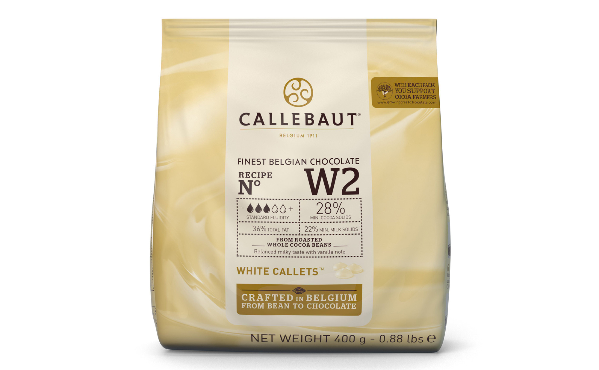 Chocolat Blanc W2 28% pistoles 1 kg Callebaut 