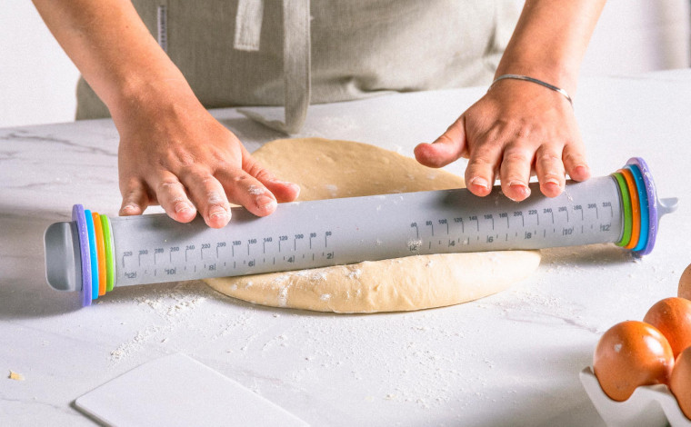 Rouleau à pâtisserie anti-adhérent 41cm avec épaisseur réglable