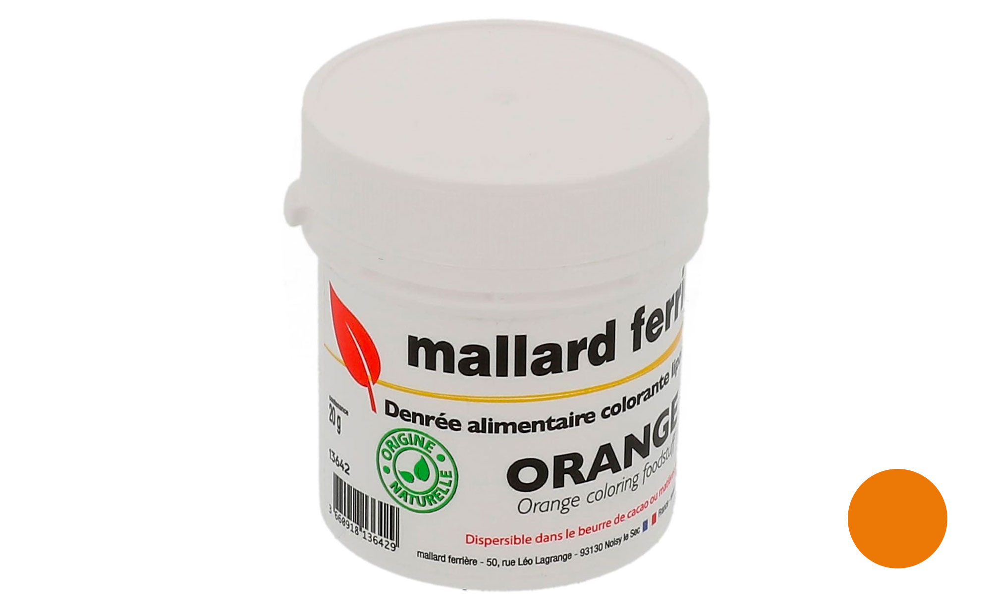 Colorant alimentaire naturel orange en poudre lipodispersible